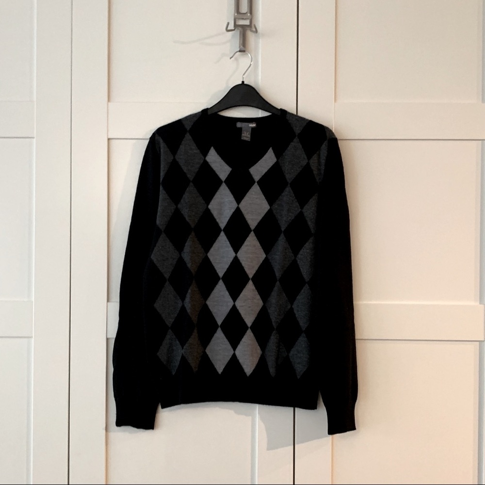 H&M Black Argyle Sweater